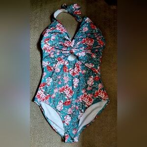 JOHNNY WAS Fook Wah Floral Twist One Piece Swimsuit, Sample Sale, size 1X